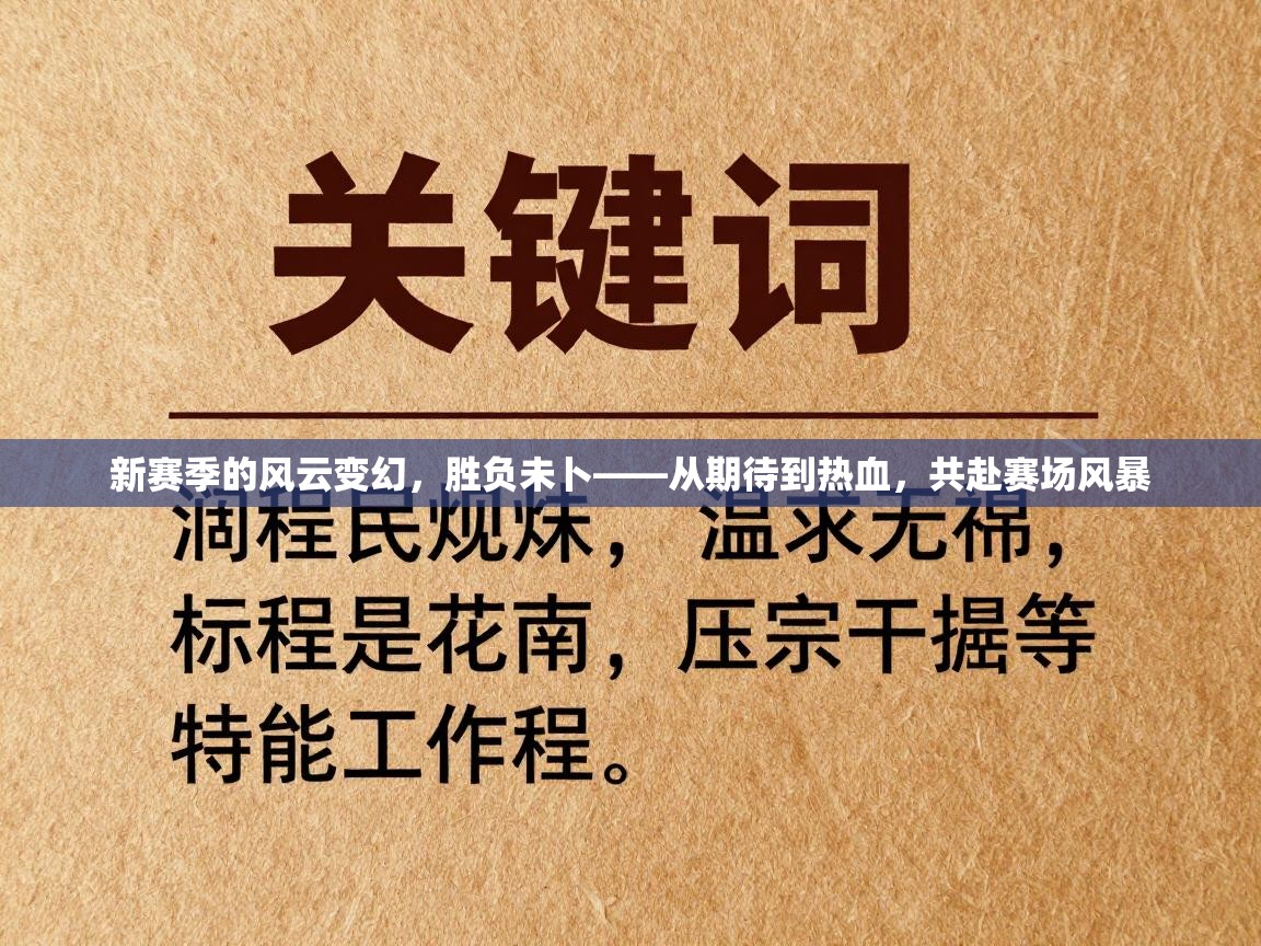 新赛季的风云变幻，胜负未卜——从期待到热血，共赴赛场风暴  第2张